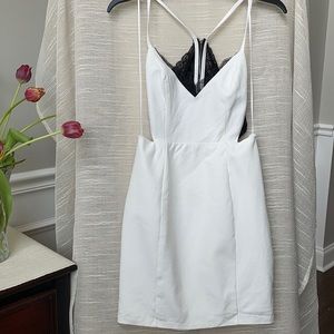 Heartbeat Song Black & Ivory Backless Lace Dress